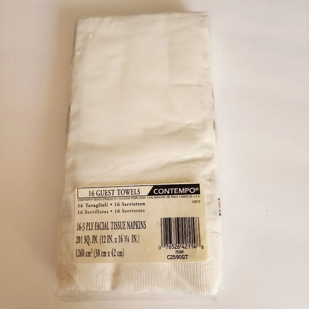 3 For $15 Contemporary 16 Guest Towels Tissue Napkins NWT